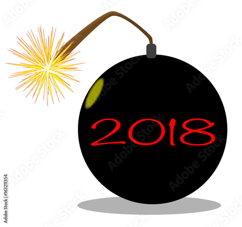 Cartoon 2018 New Year Bomb