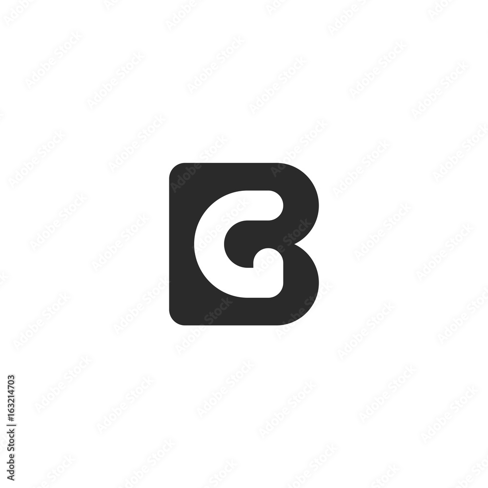 Monogram logo made from black letters B and G Monogram logo made from black letters B and G