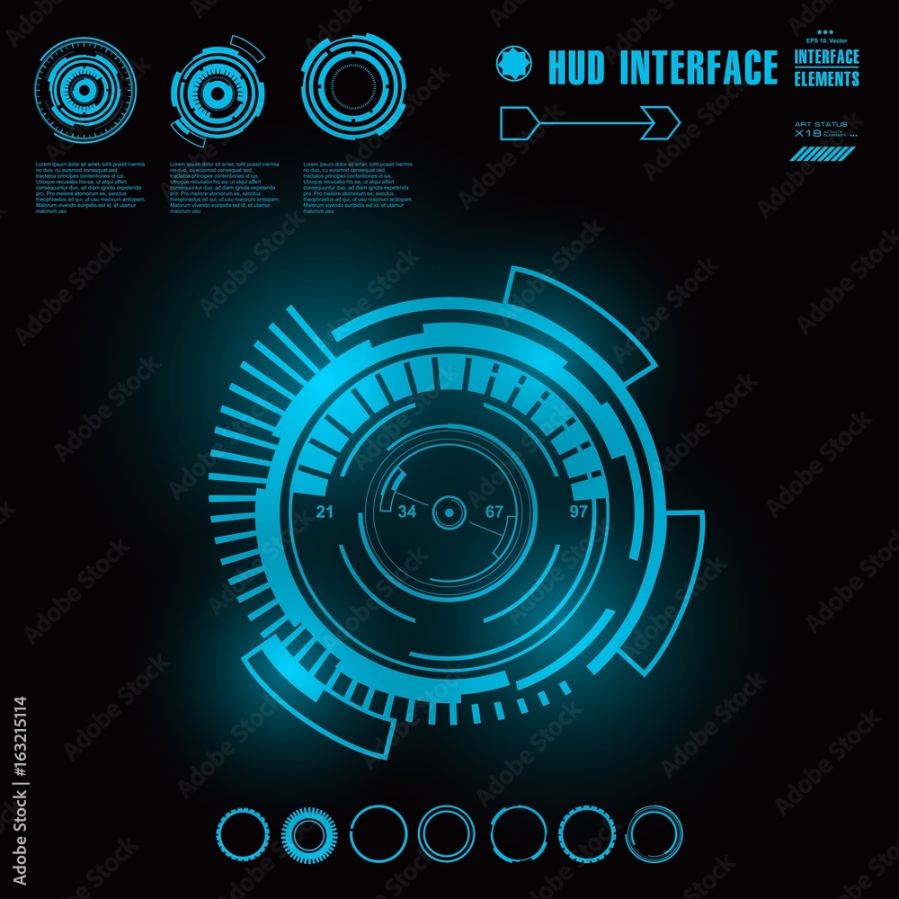 Futuristic virtual graphic touch user interface, HUD Futuristic virtual graphic touch user interface, HUD