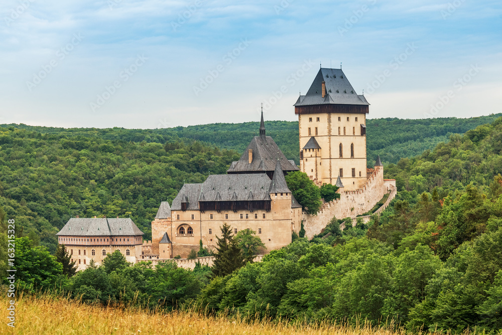 Karlstejn Castle, large Gothic castle founded 1348 CE by Charles IV, Czech Republic