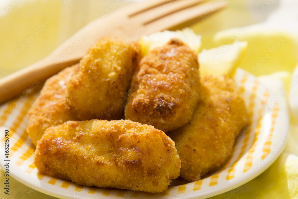 Plate of stuffed croquettes