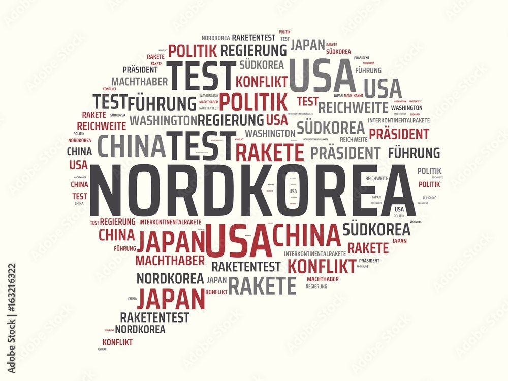 NORDKOREA - Bilder mit Wörtern aus dem Bereich Nordkorea, Wort, Bild, Illustration