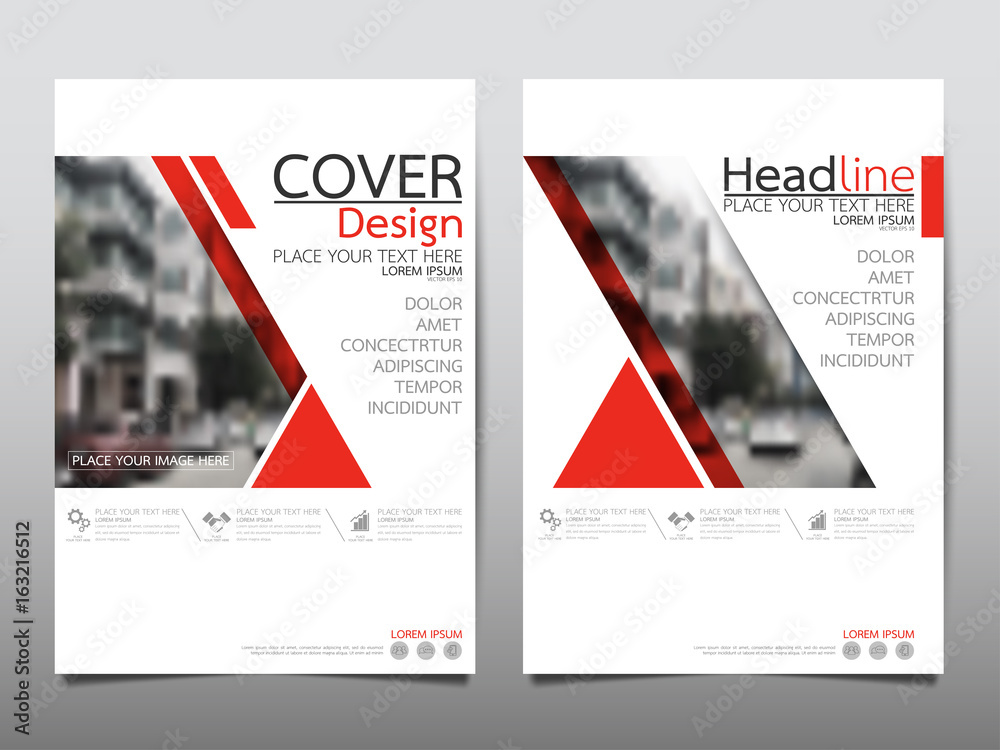 Red flyer cover business brochure vector design, Leaflet advertising  abstract background, Modern poster magazine layout template, Annual report  for presentation. Stock Vector | Adobe Stock