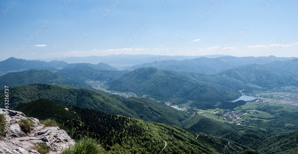 view from Chleb hill in Mala Fatra mountains in Slovakia