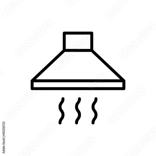 Thin line kitchen ventilation icon. 