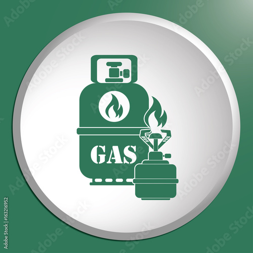 Camping stove with gas bottle icon