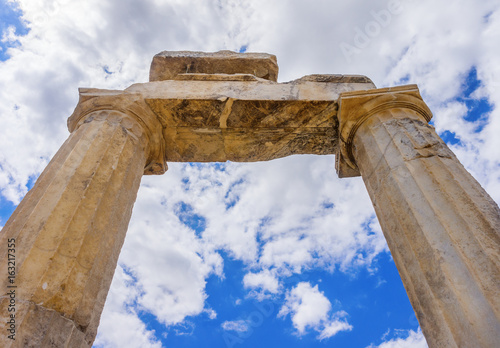 View of the ruins of Heropolis near Pamukkale. photo