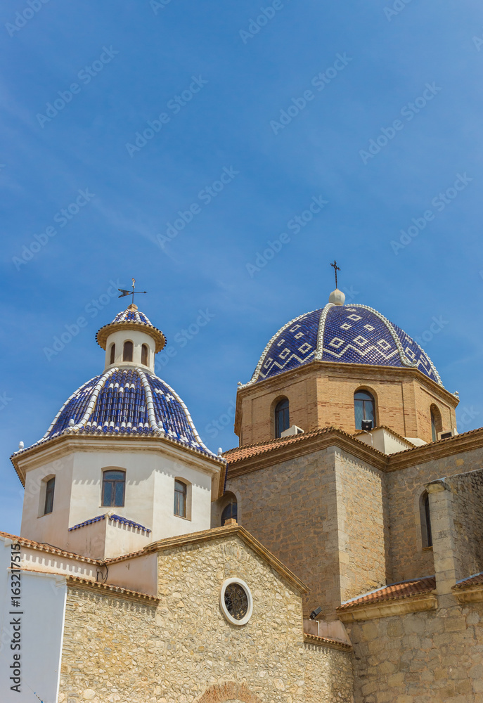 Blue domes of the church in Altea