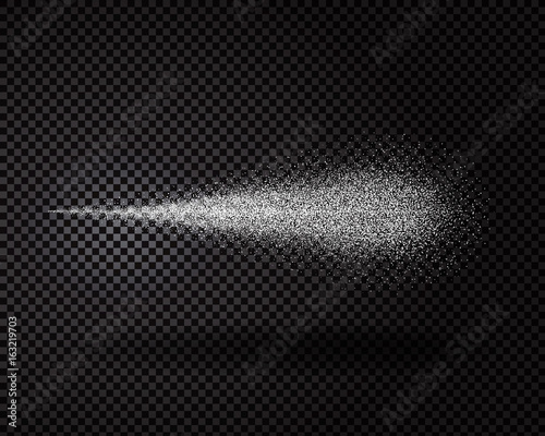 Water spray effect . Mist of atomizer transparent element