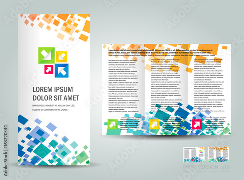 Brochure Tri-fold geometric element colorful Vector