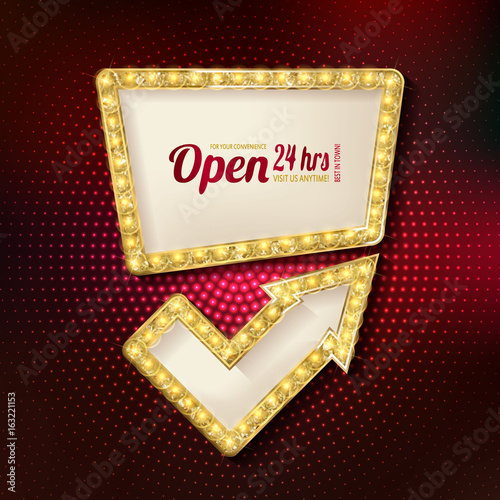 Retro marquee stylish frames with light bulbs.