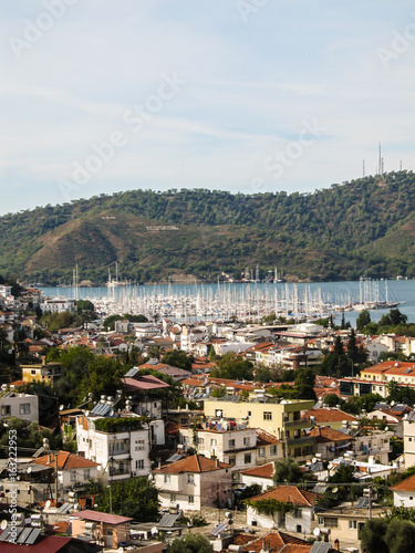 A view of the city of Fethyie, in the Turquoise Coast of Turkey photo