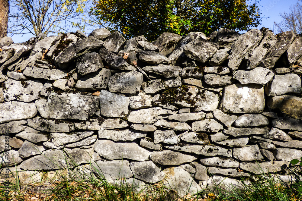 Stone wall in the countryside