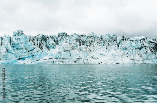 View of icebergs in glacier lagoon, Iceland.