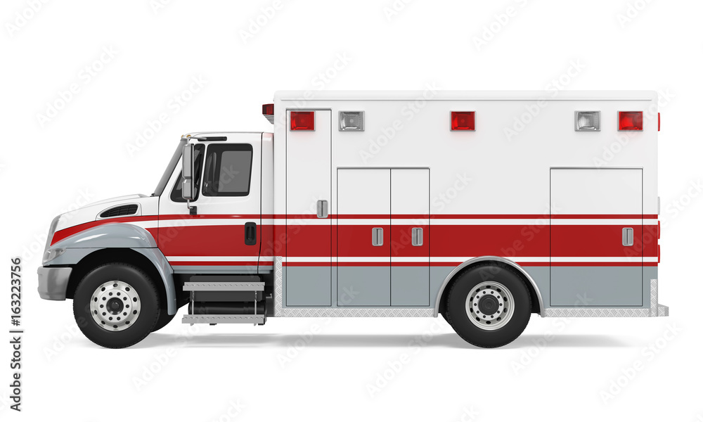 Fototapeta premium Ambulance Emergency Fire Truck Isolated