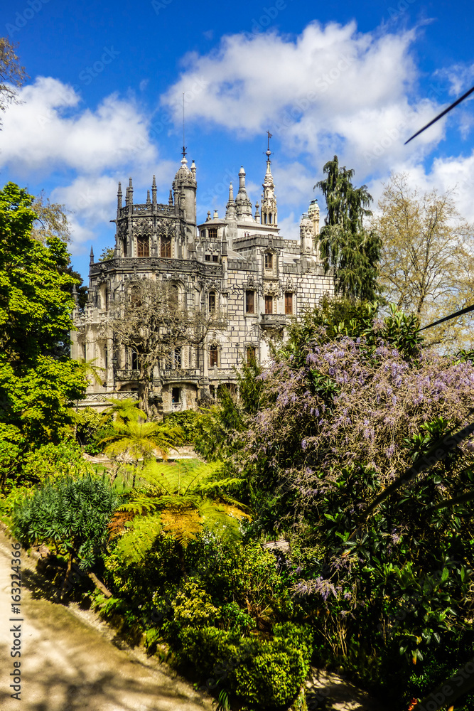 Beautiful park and Regaleira's Palace in Sintra, Portugal