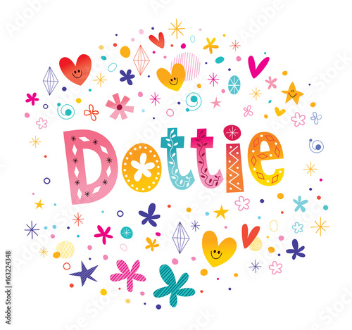 Dottie girls name decorative lettering type design