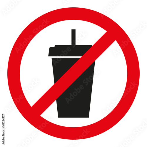 No drinks. Prohibitory icon. Vector.