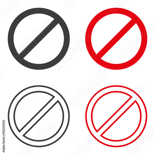 Set of prohibition signs. Vector.
