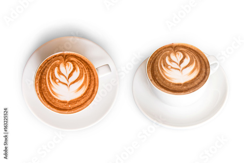 collection isolated of fresh coffee on white background,Clipping Path.