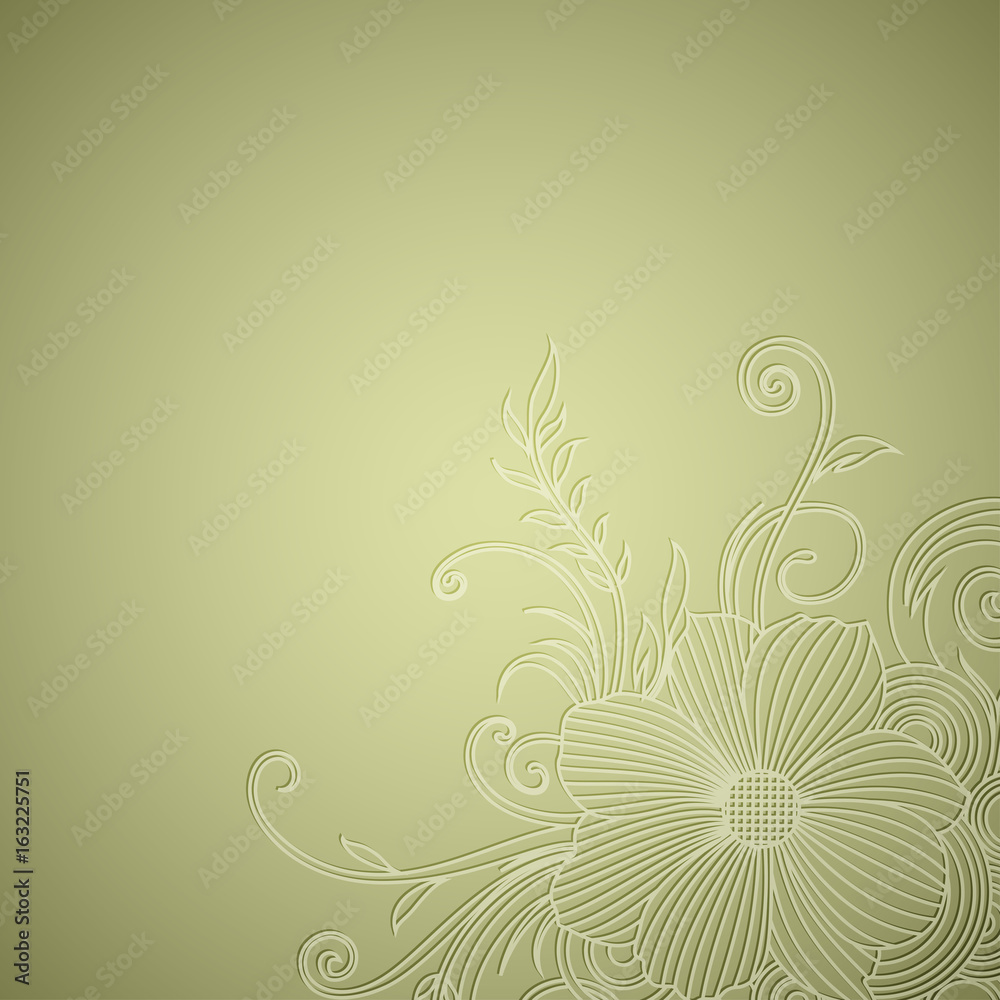 Green Floral Greeting Card Template, Sunflowers Green Floral Greeting Card Template, Sunflowers