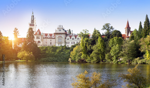 Pruhonice castle (XII- XVI century) near Prague, Czech Republic..