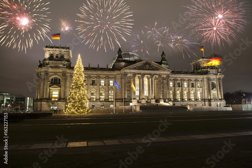 Canvas Print Silvester am Bundestag in Berlin