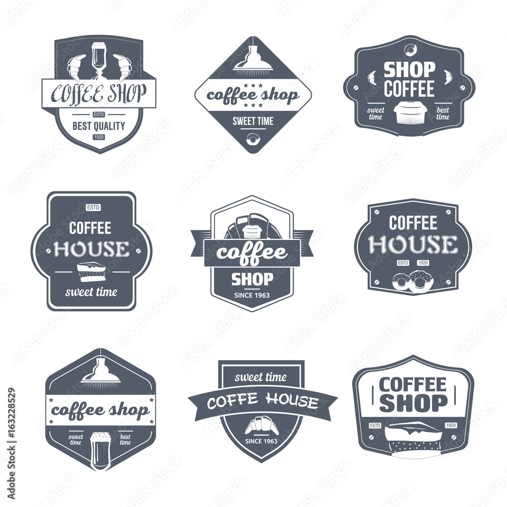 Coffee House - vintage vector set of logos
