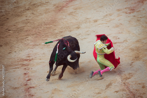 Bullfighting. Corrida in Pamplona, Navarra, Spain, 10 of july 2016. Meal'n'Real