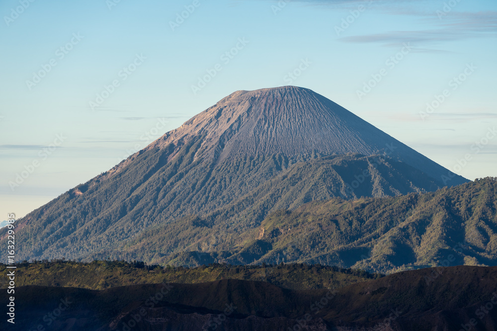Semeru volcano mountain peak in a morning, East Java, Indonesia