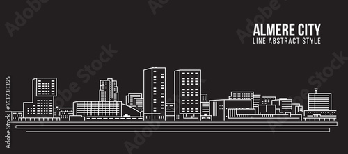 Cityscape Building Line art Vector Illustration design - Almere City