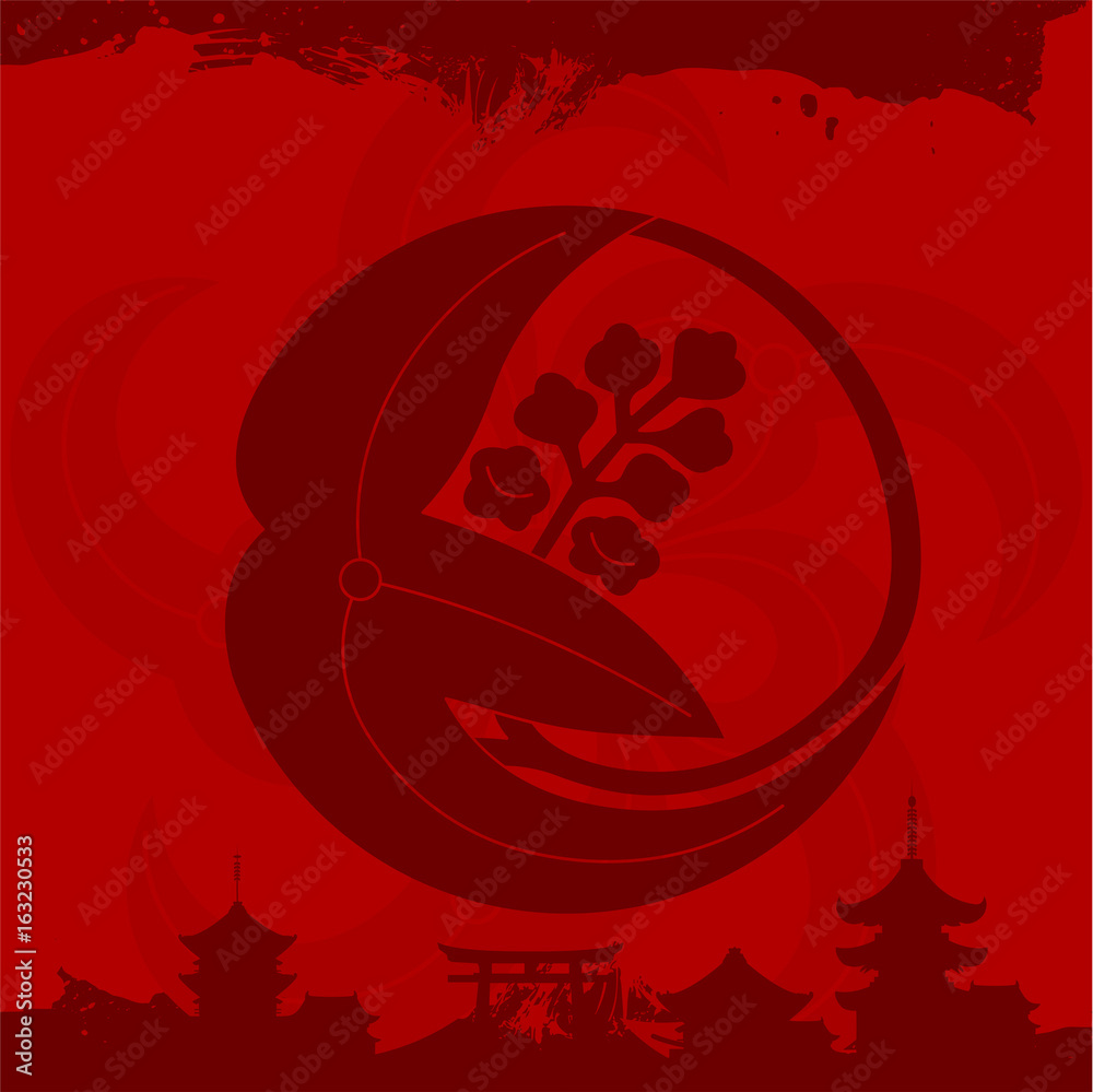 Fototapeta premium Japanese cultural ornaments. National ornaments of Japan