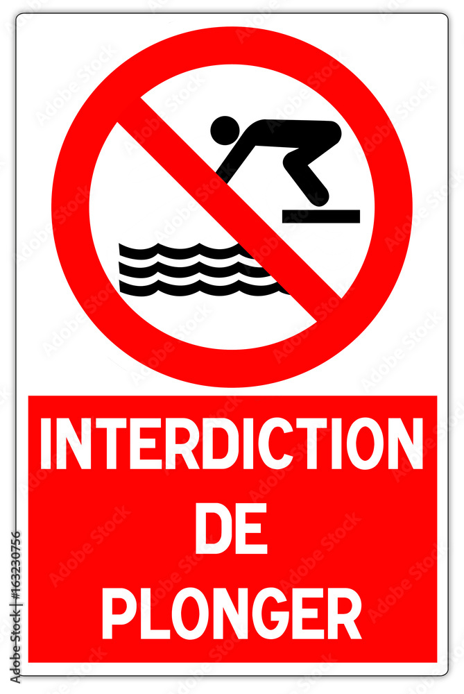 Panneau Interdiction De Plonger Stock Illustration Adobe Stock