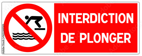 Panneau : interdiction de plonger