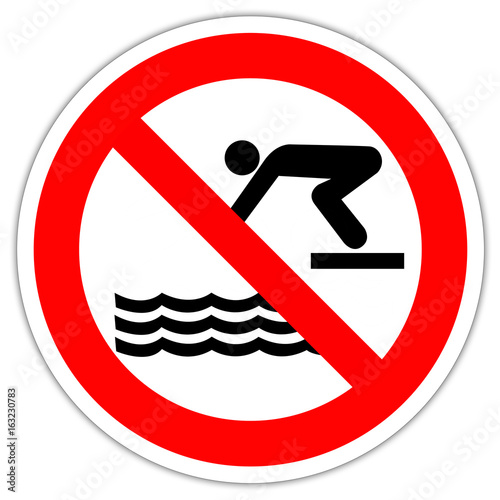 Panneau : interdiction de plonger