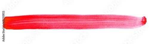Isolierter Pinselstreifen aus roter Farbe photo