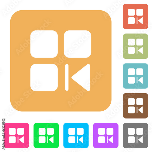 Previous component rounded square flat icons