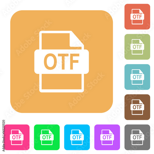 OTF file format rounded square flat icons