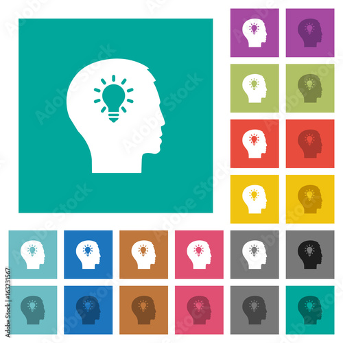 Idea square flat multi colored icons