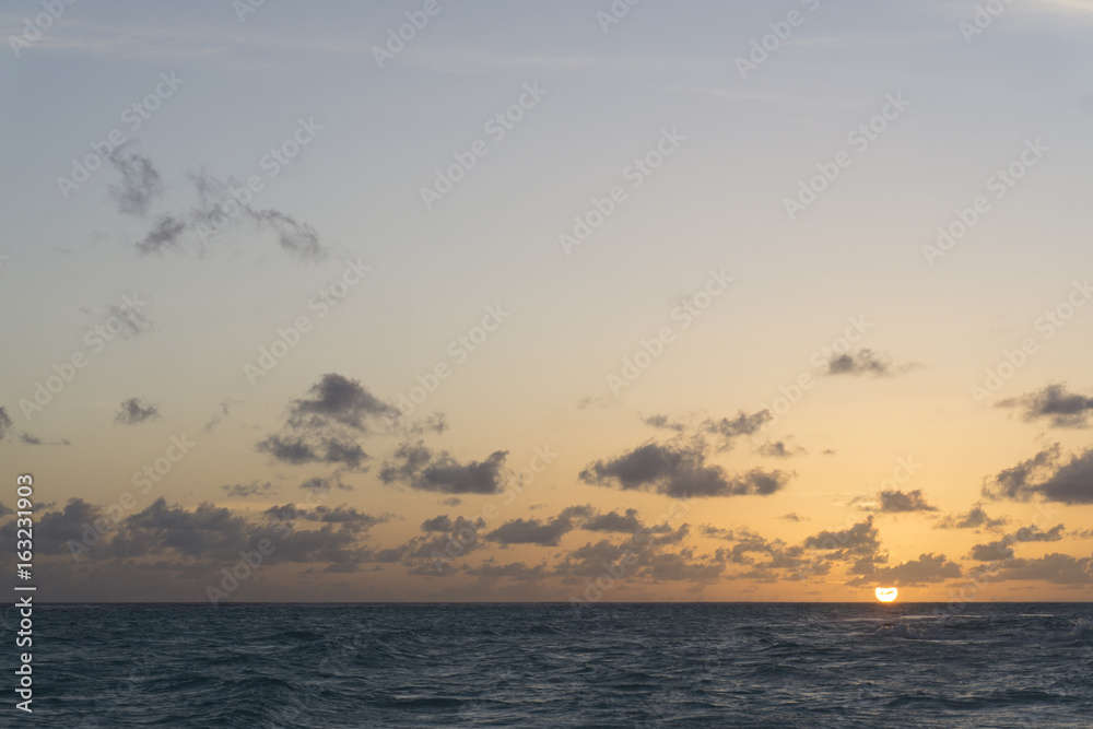 Dramatic sunset over tropical sea