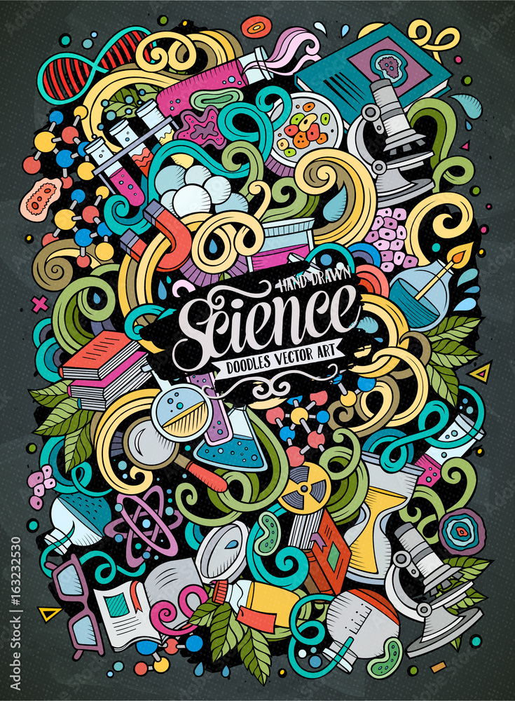 Cartoon cute doodles Science illustration