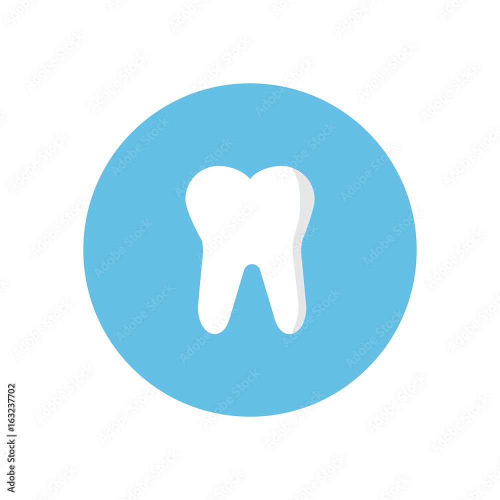 Tooth flat icon. Round colorful button, Dental care circular vector sign, logo illustration. Flat style design Tooth flat icon. Round colorful button, Dental care circular vector sign, logo illustration. Flat style design