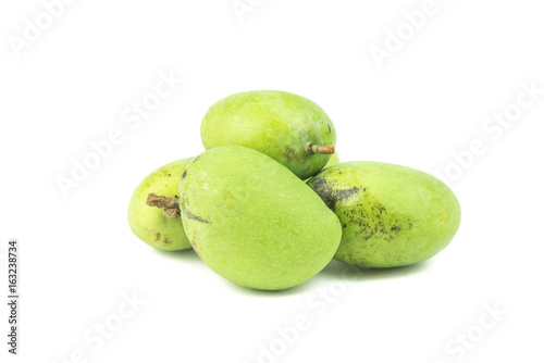 Wallpaper Mural Fresh green mango on white background. Torontodigital.ca