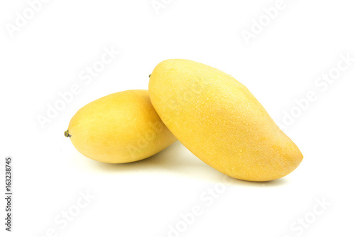 Yellow Mango thailand fruit favorite isolated on a white background.