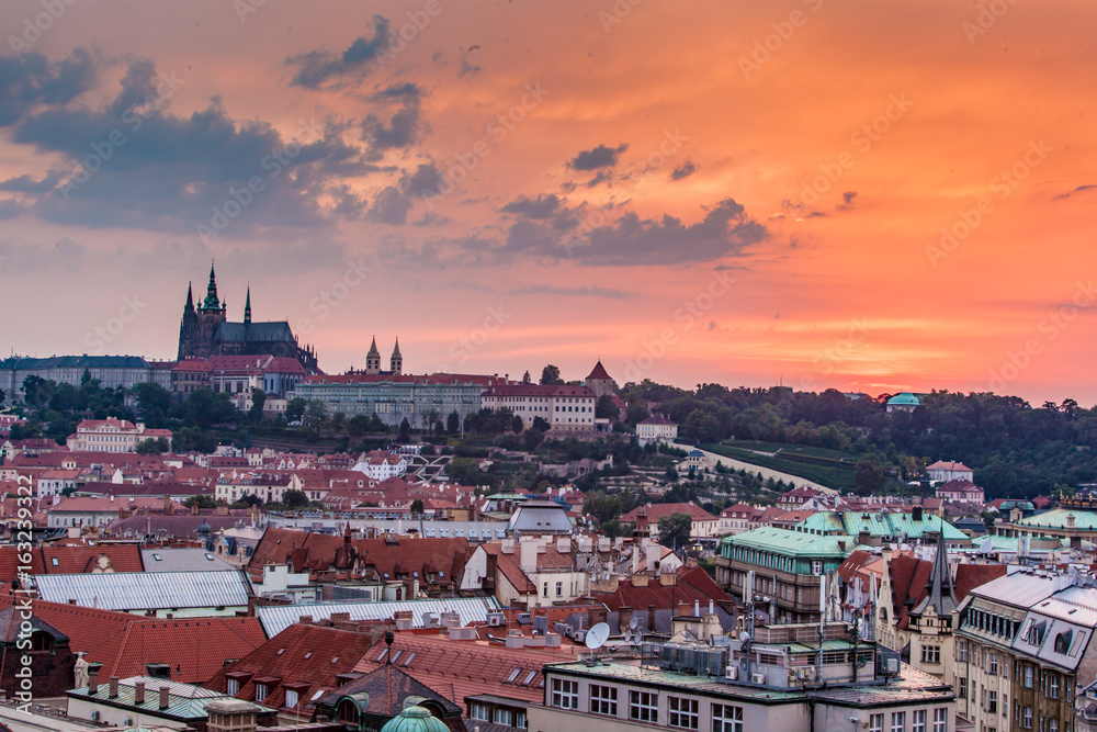 Fototapeta premium Prague Town Sunset