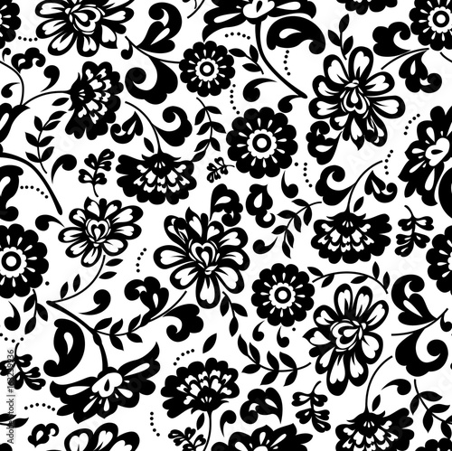czarno-bialy-wzor-kwiatowy