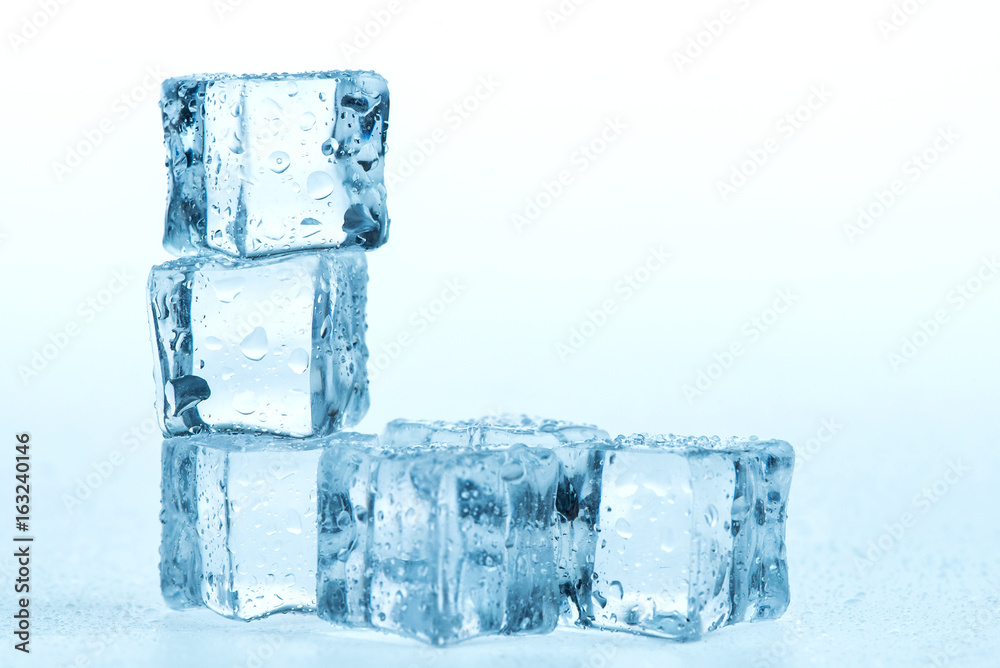 ice cubes on white background. ice cubes on white background.