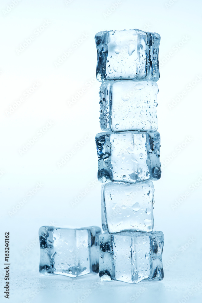 ice cubes on white background. ice cubes on white background.