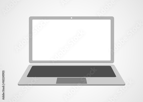 Modern Blank Laptop Icon Isolated