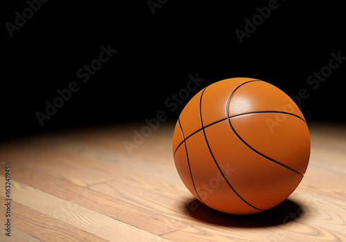 Basketball on dark background